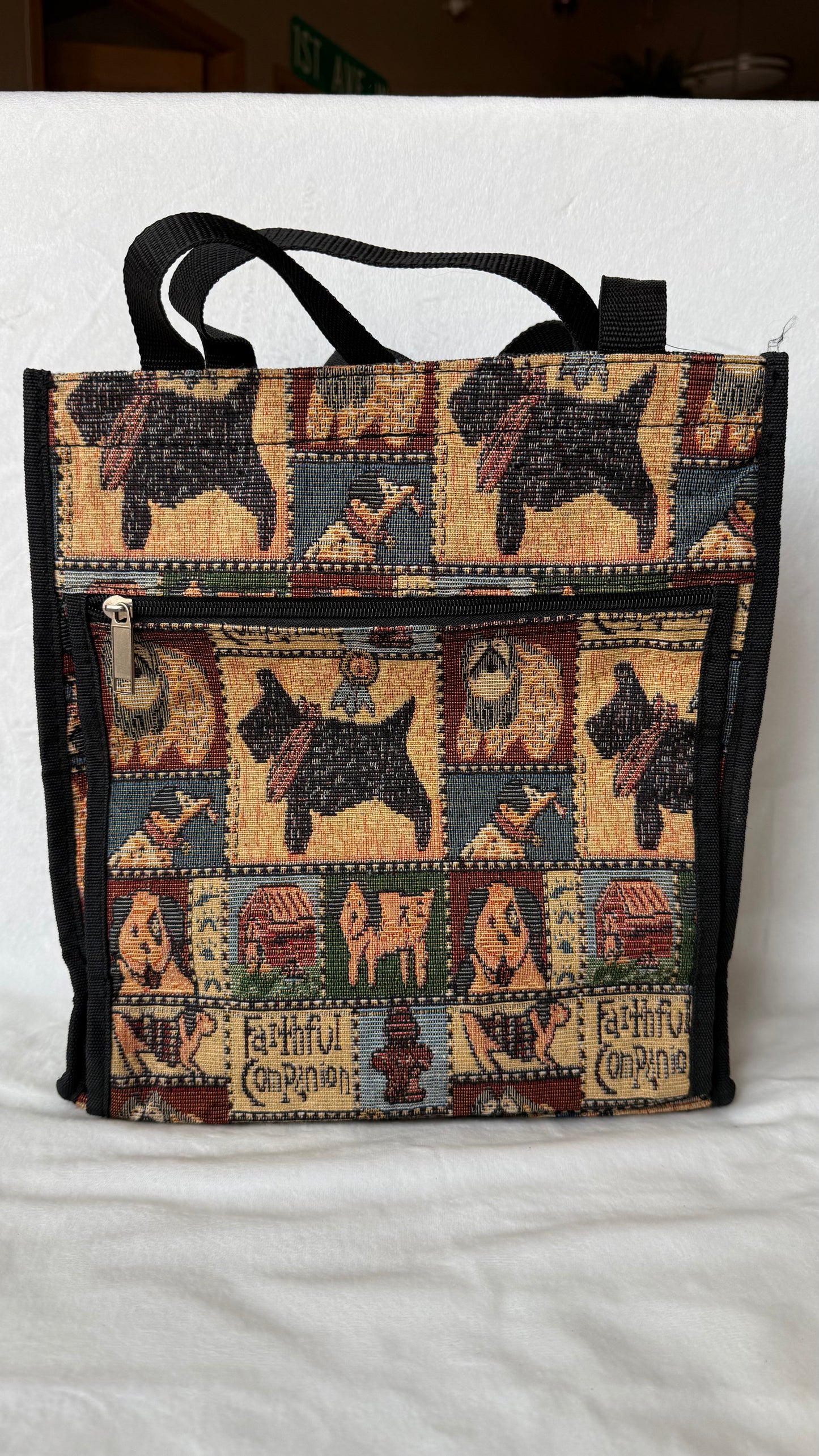Faithful Companion Scottish Terrier Jacquard Tote & Coin Purse