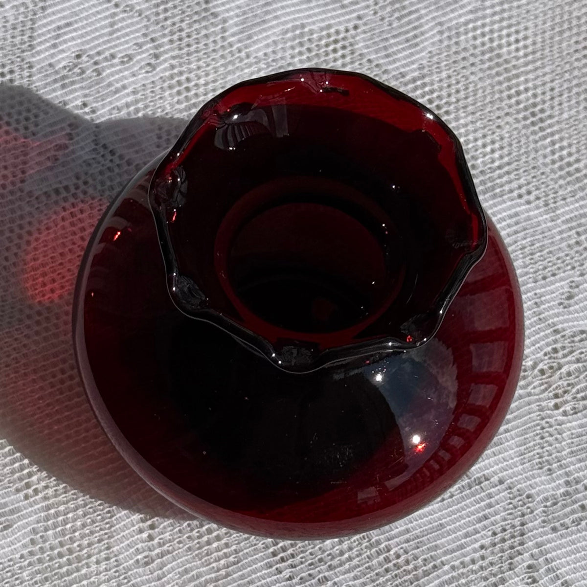 Fenton Ruby Red Squatty Rose Bowl