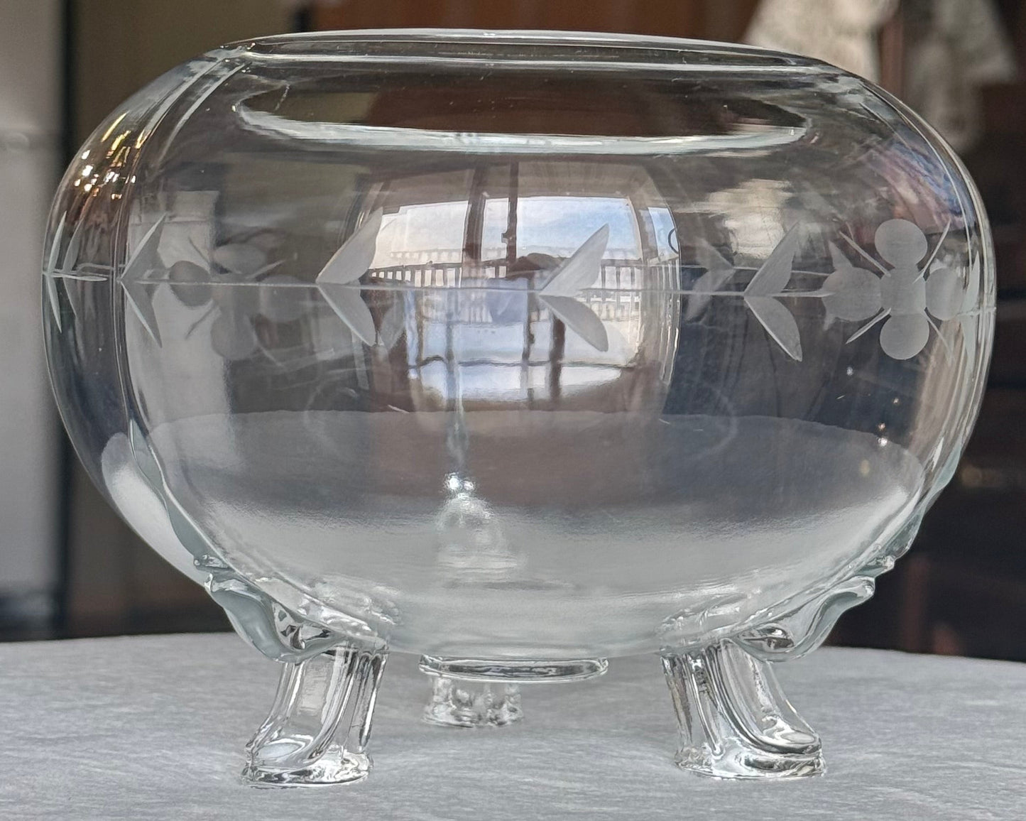 Mid-Century Footed Rose Bowl