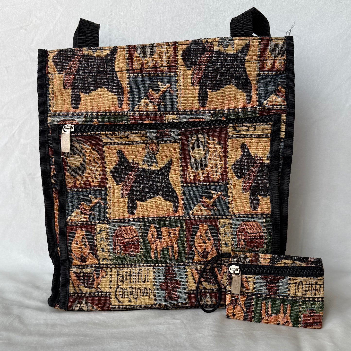 Faithful Companion Scottish Terrier Jacquard Tote & Coin Purse