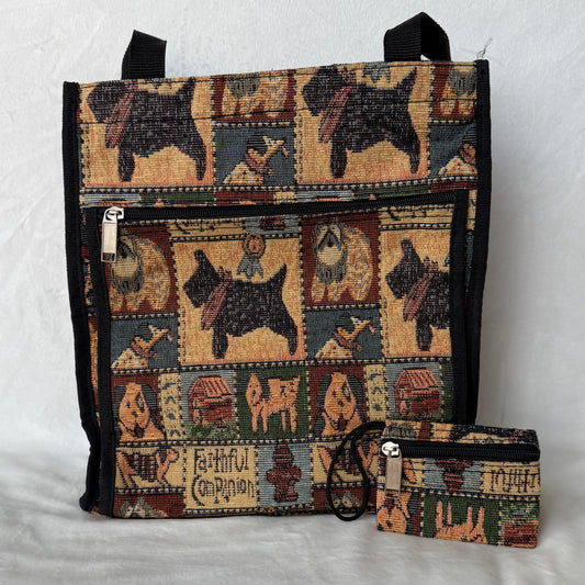 Faithful Companion Scottish Terrier Jacquard Tote & Coin Purse