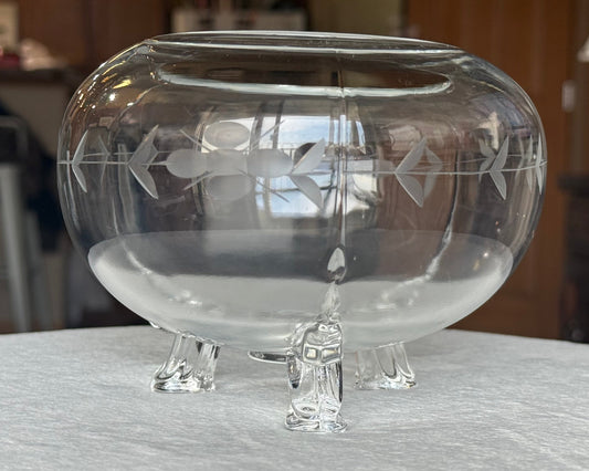 Mid-Century Footed Rose Bowl