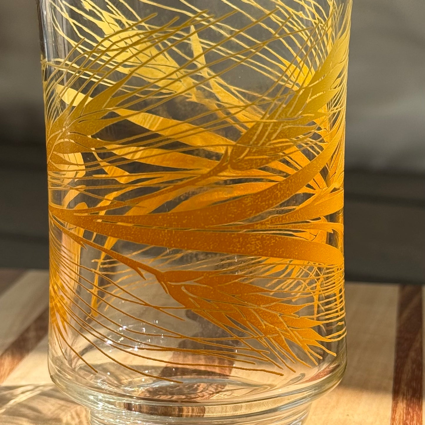 1970s Federal Glass Golden Wheat Tumbler Glass