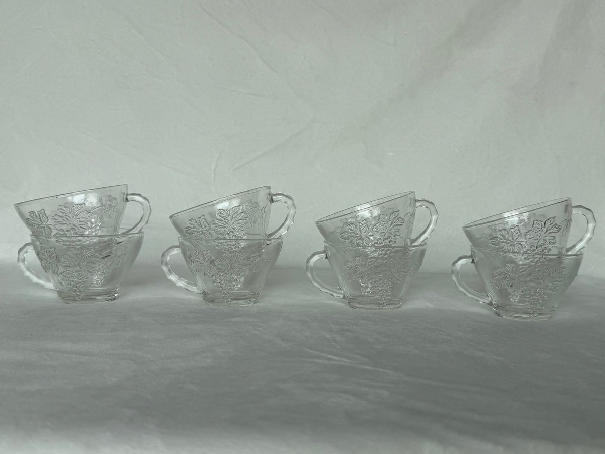 Vintage Indiana Glass "Harvest Grape" Punch Bowl with Original Ladle