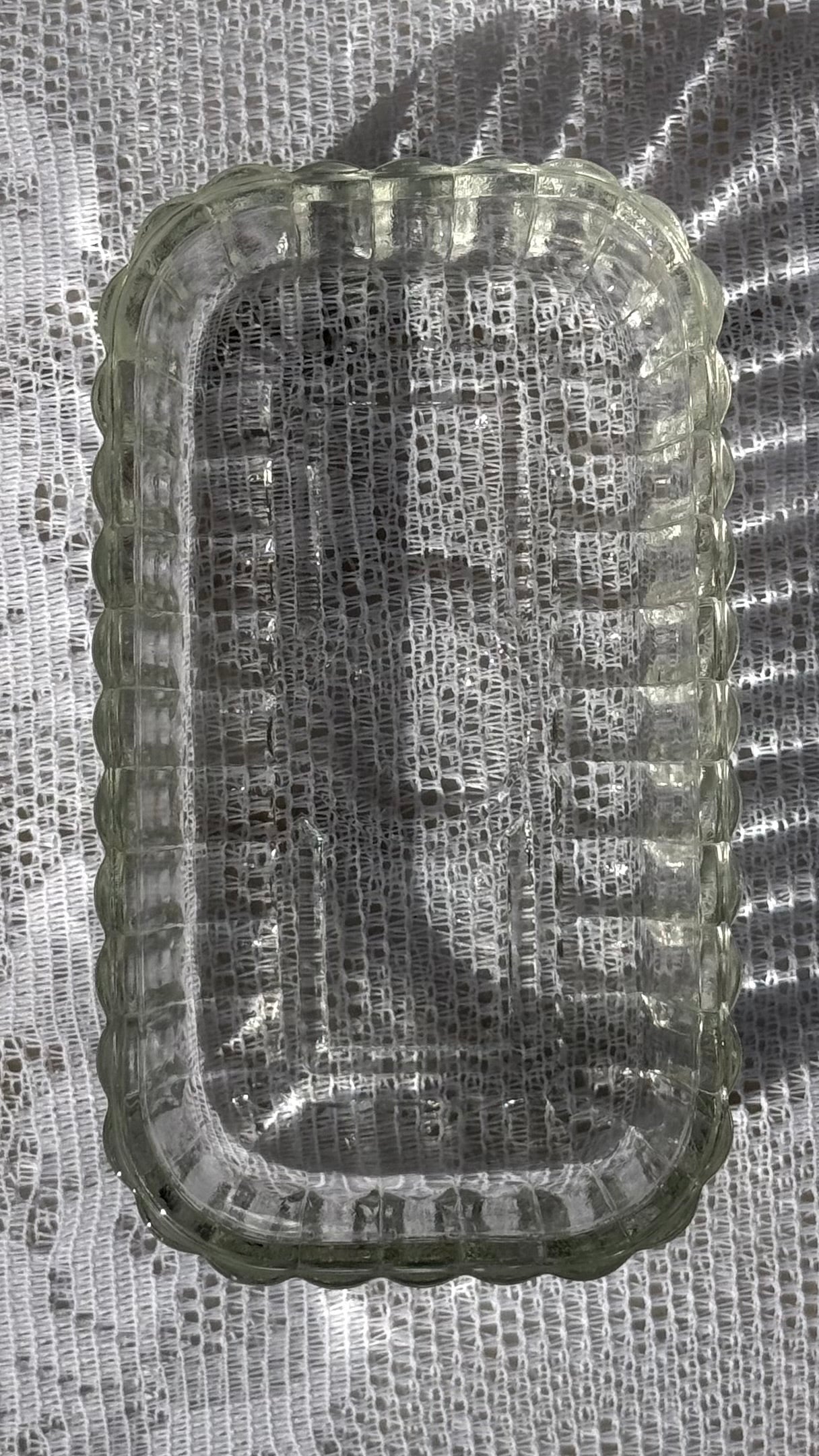 Vintage Hazel Atlas Ribbed Clear Glass Butter Dish