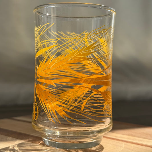 1970s Federal Glass Golden Wheat Tumbler Glass