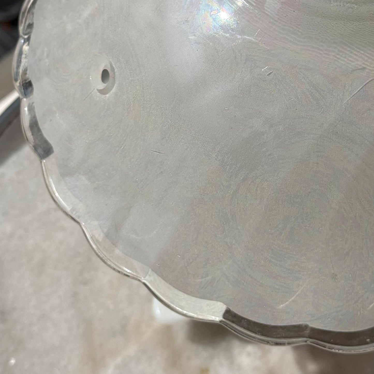 Vintage Pastel Glass Art Deco Scalloped Ceiling Fixture Shades