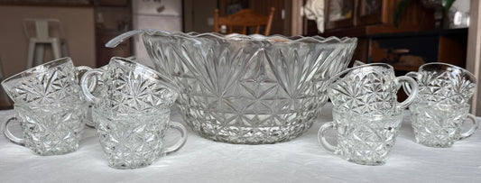 Federal Glass Yorktown Punch Bowl Set