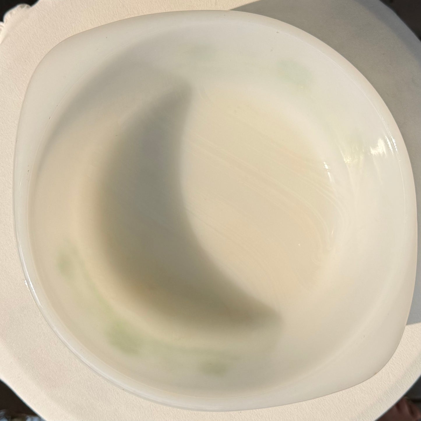 Jeannette Glasbake Green Daisy Casserole Dish