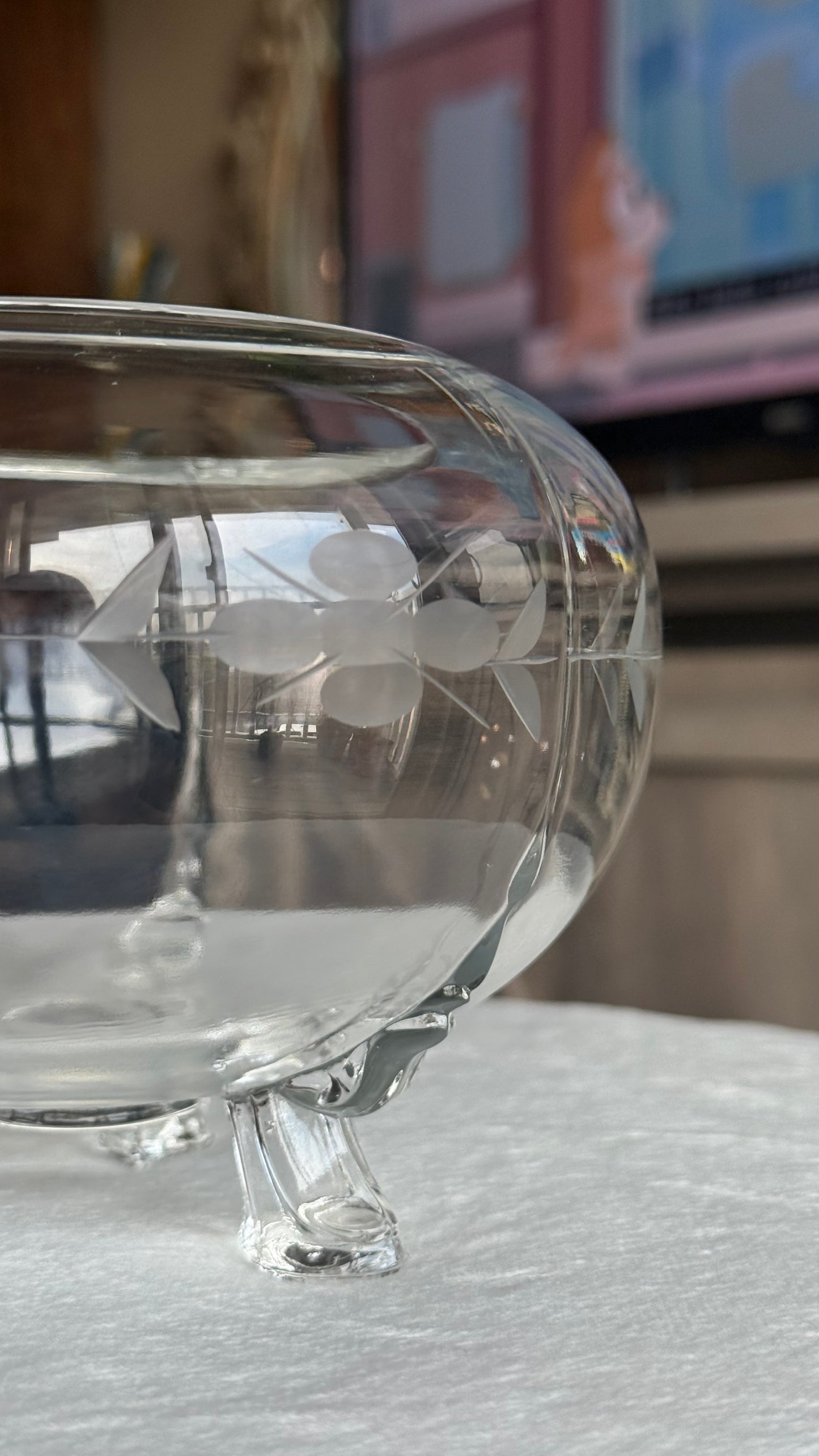 Mid-Century Footed Rose Bowl