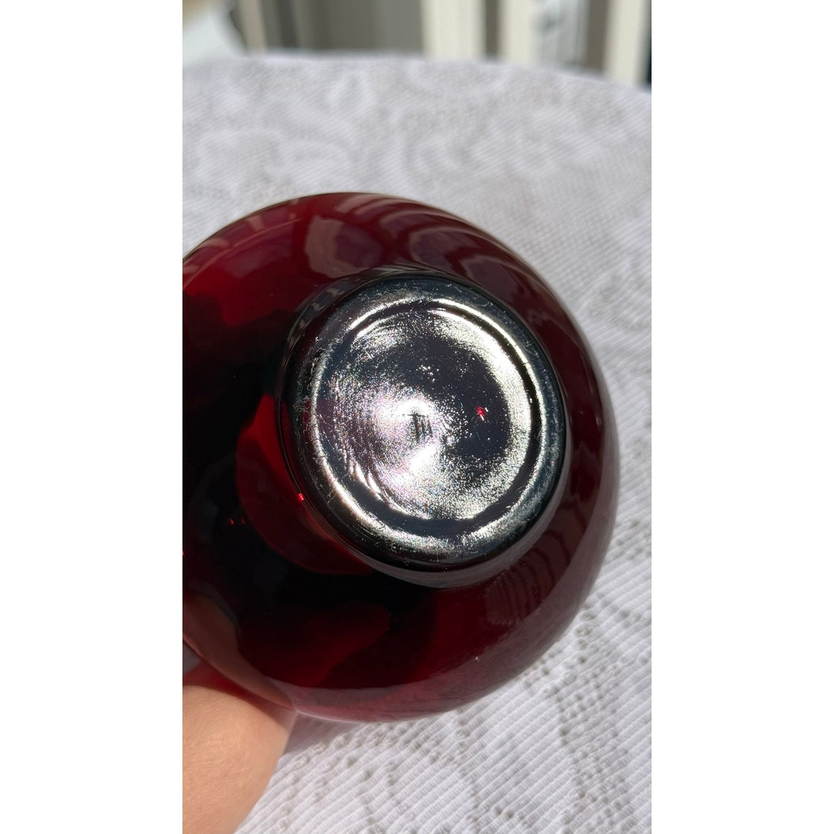 Fenton Ruby Red Squatty Rose Bowl